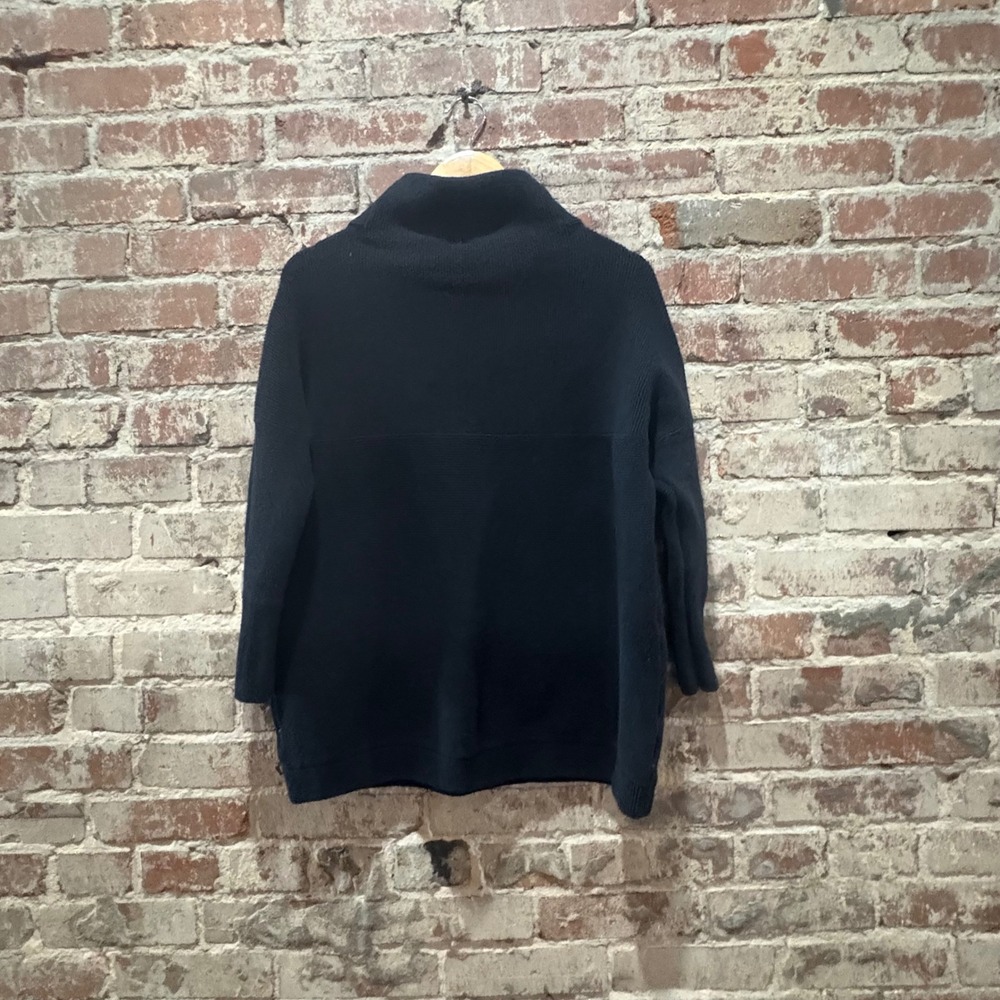 Free People Black Turtleneck Oversized Knit Sweater Pullover Women's‎ Size S - Picture 6 of 8